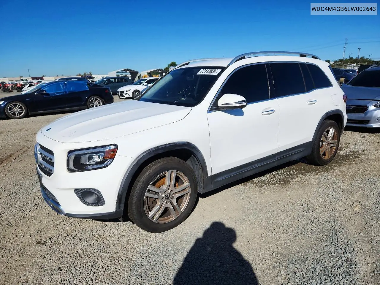 MERCEDES GLB 2020, VIN WDC4M4GB6LW002643