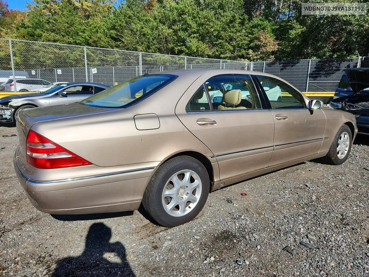 2000 MERCEDES S-KLASSE VIN WDBNG70J9YA131192 — фото 3
