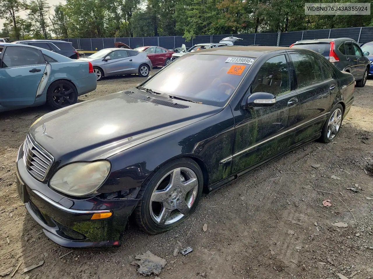 MERCEDES S-KLASSE 2003, VIN WDBNG76J43A355924