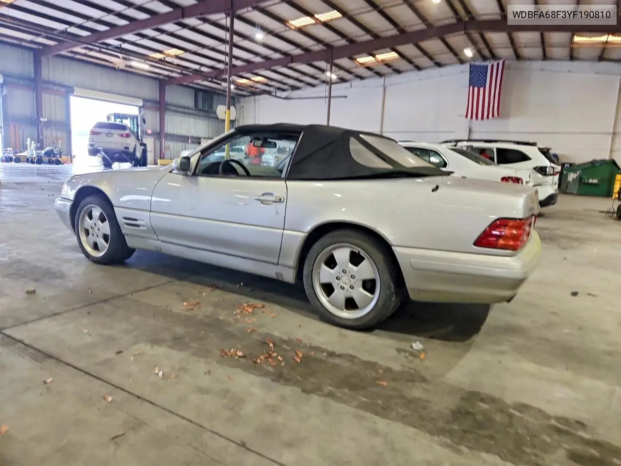 2000 MERCEDES SL-KLASSE VIN WDBFA68F3YF190810 — фото 2