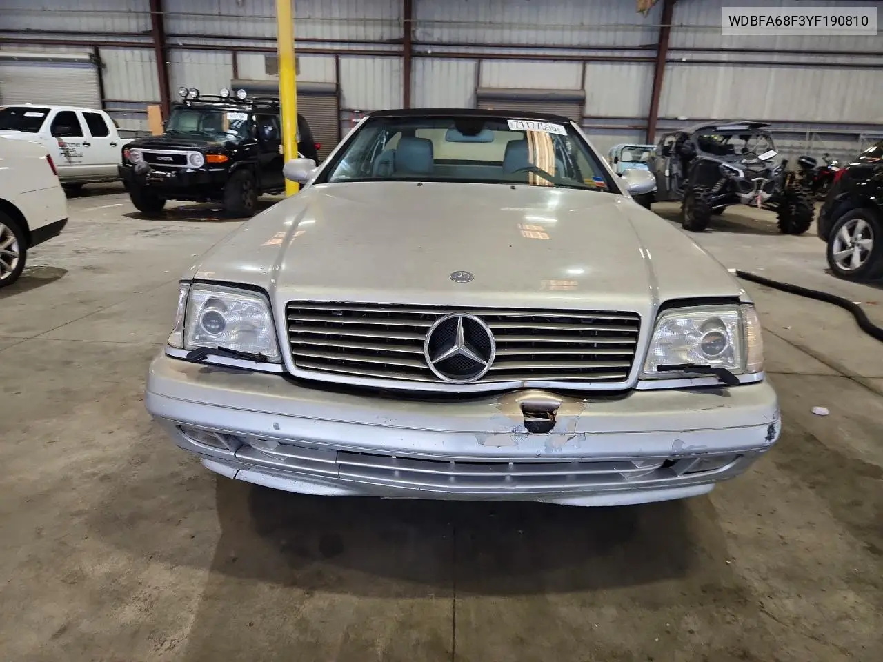 2000 MERCEDES SL-KLASSE VIN WDBFA68F3YF190810 — фото 5