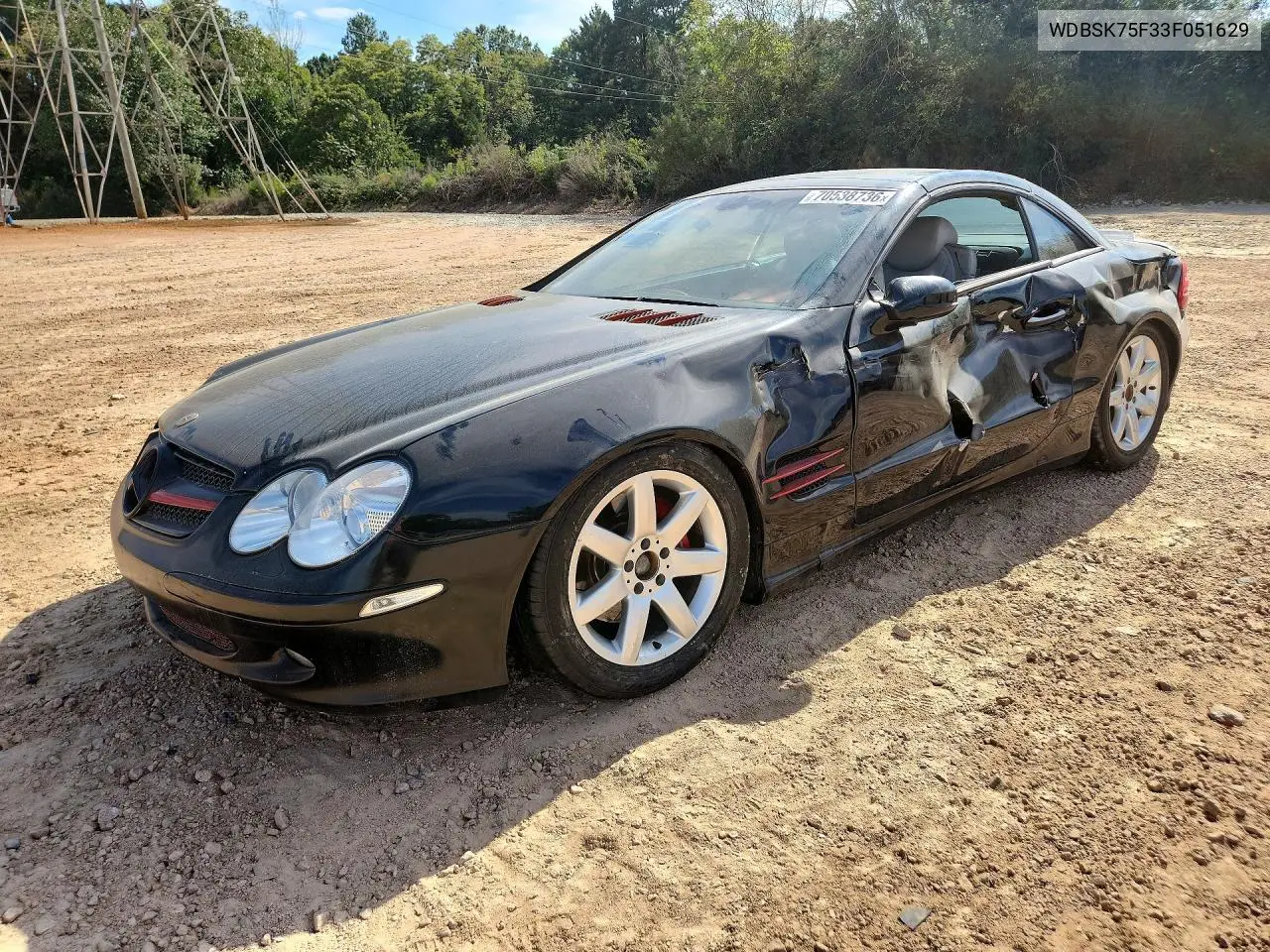 MERCEDES SL-KLASSE 2003, VIN WDBSK75F33F051629