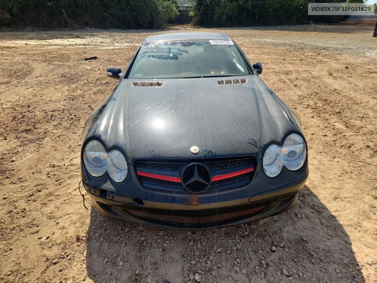 2003 MERCEDES SL-KLASSE VIN WDBSK75F33F051629 — фото 5