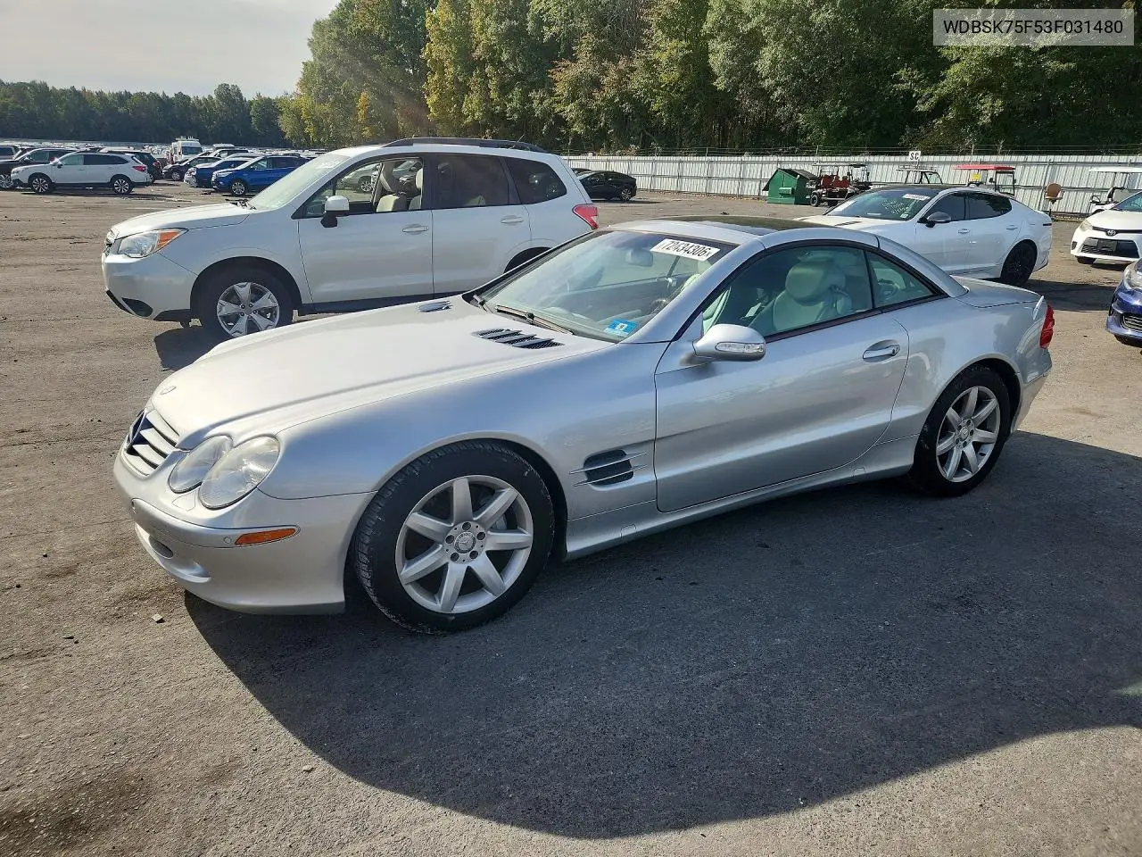 MERCEDES SL-KLASSE 2003, VIN WDBSK75F53F031480