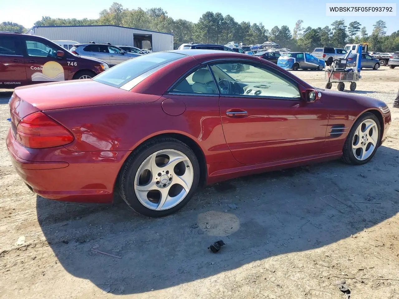 2005 MERCEDES SL-KLASSE VIN WDBSK75F05F093792 — фото 3