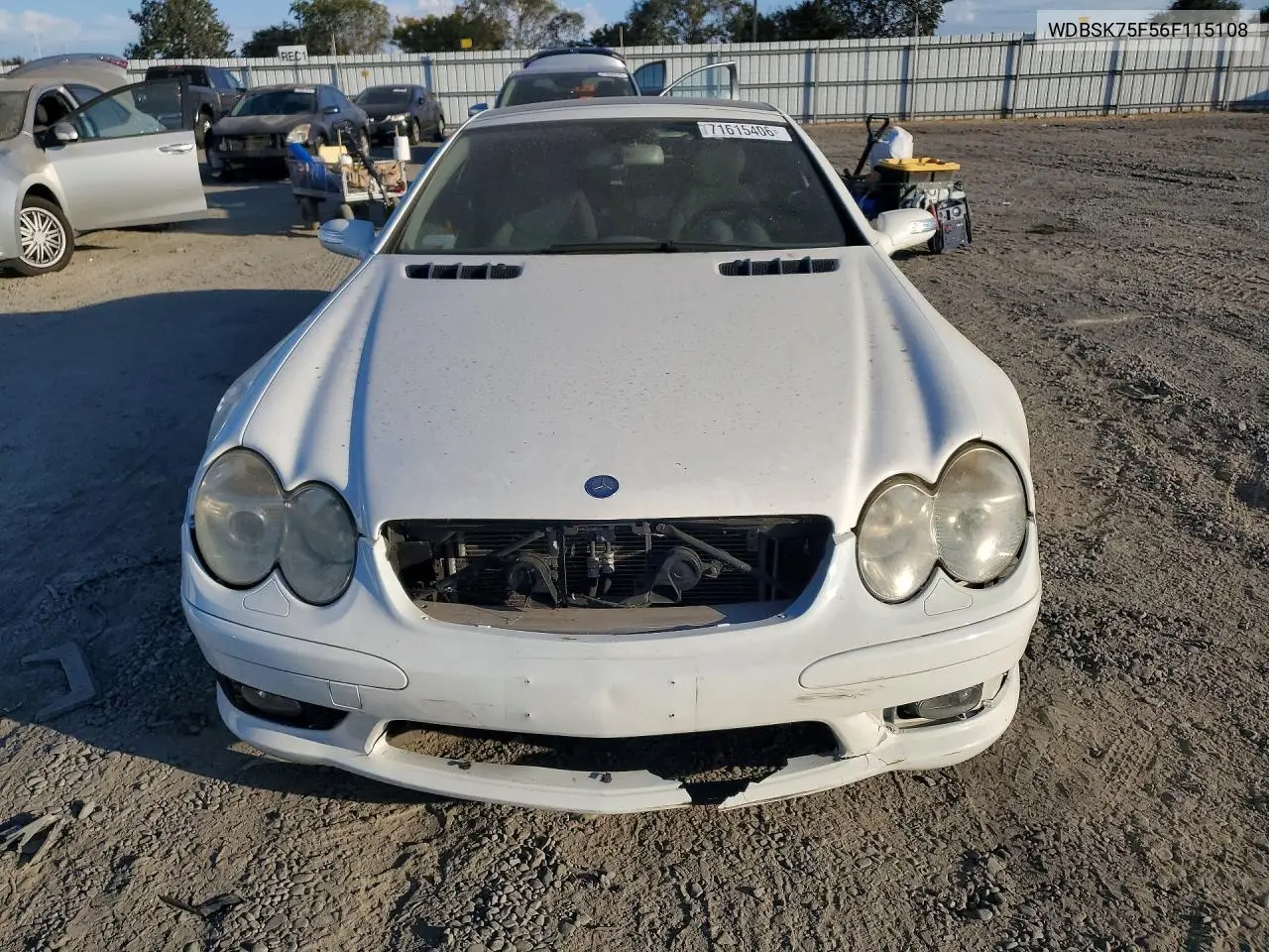 2006 MERCEDES SL-KLASSE VIN WDBSK75F56F115108 — фото 5