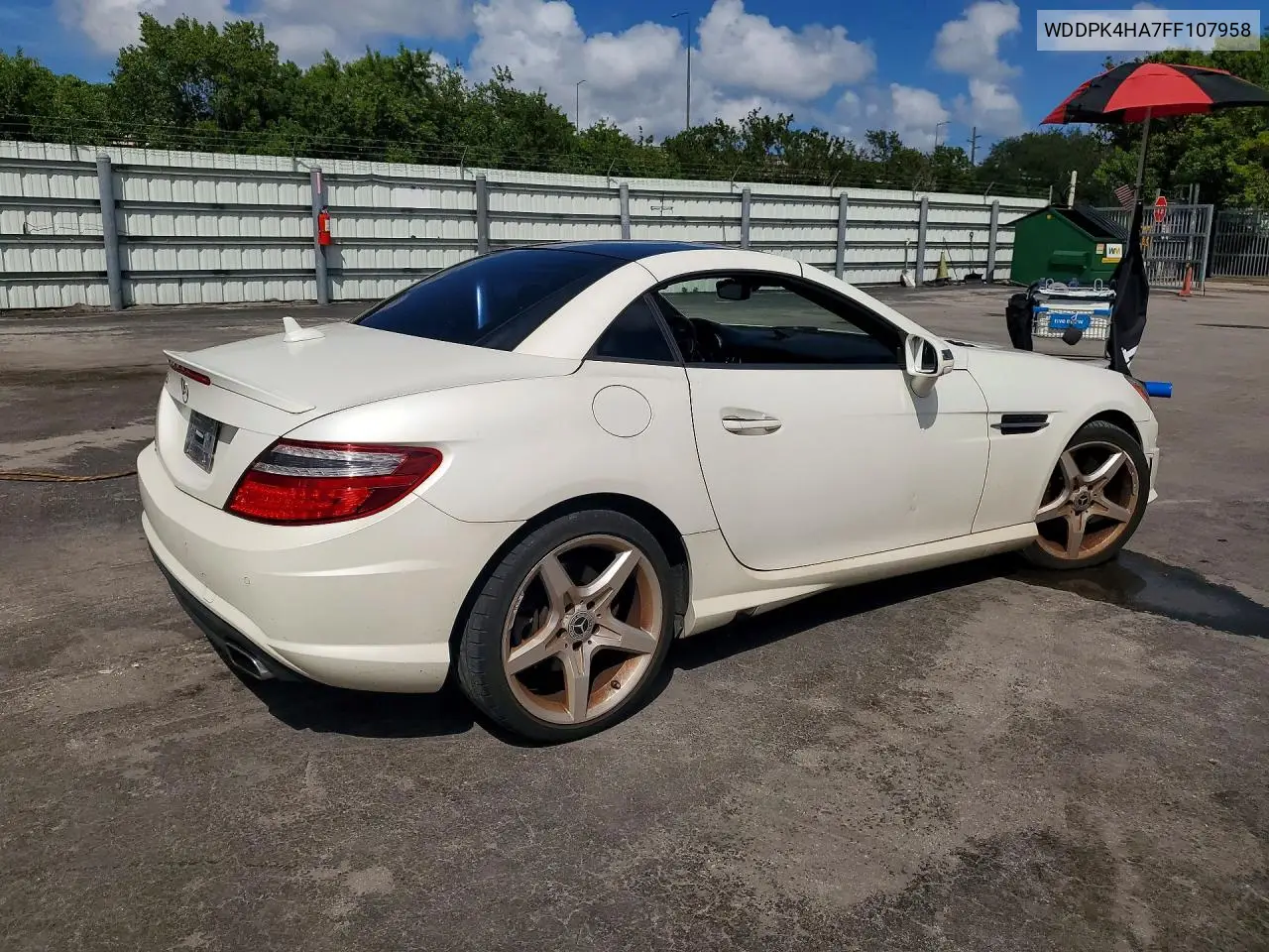 2015 MERCEDES SLK-KLASSE VIN WDDPK4HA7FF107958 — фото 3