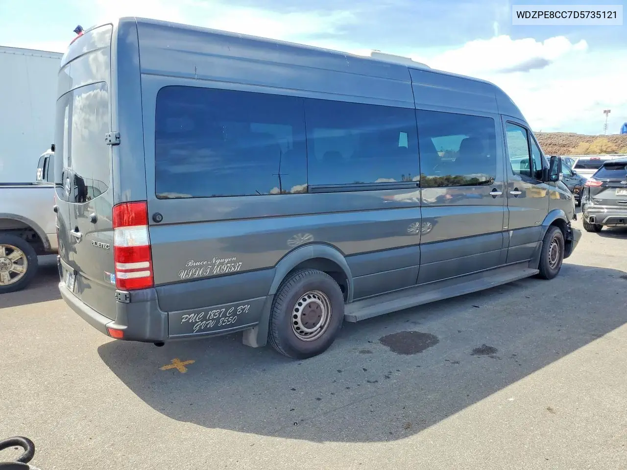 2013 MERCEDES SPRINTER VIN WDZPE8CC7D5735121 — фото 3