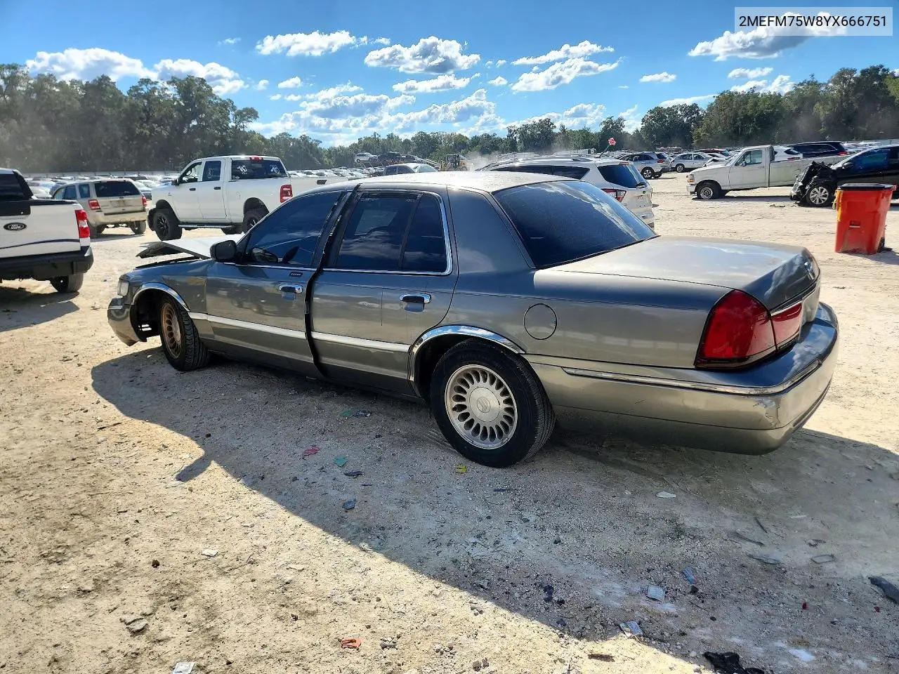 2000 MERCURY GRAND MARQUIS VIN 2MEFM75W8YX666751 — фото 2