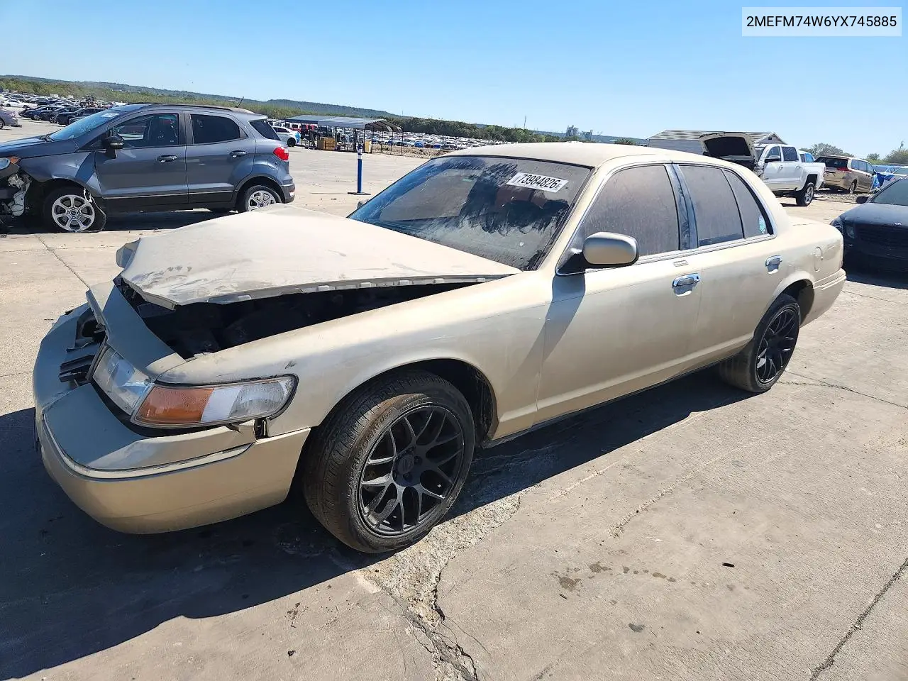 MERCURY GRAND MARQUIS 2000, VIN 2MEFM74W6YX745885