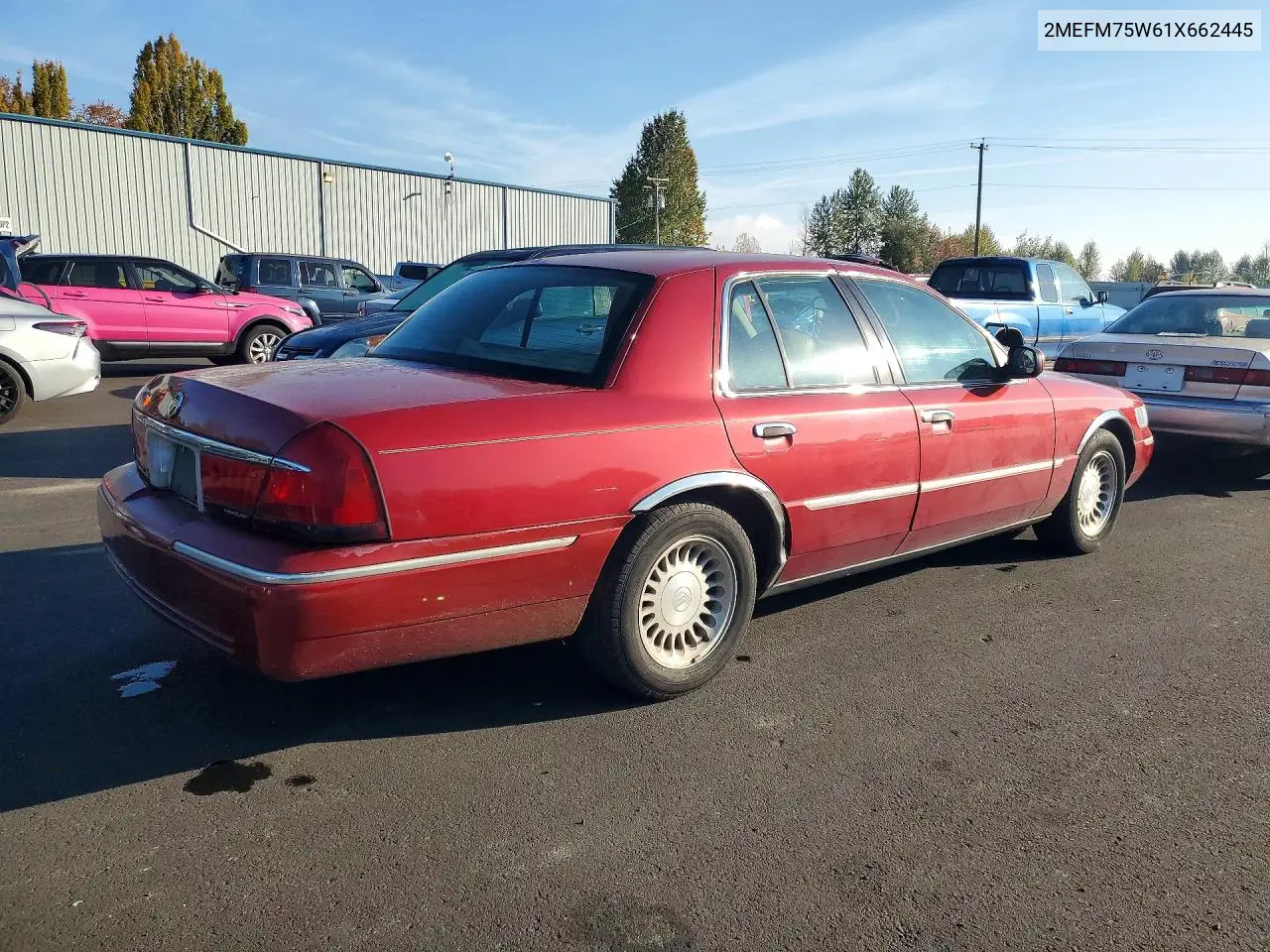 2001 MERCURY GRAND MARQUIS VIN 2MEFM75W61X662445 — фото 3
