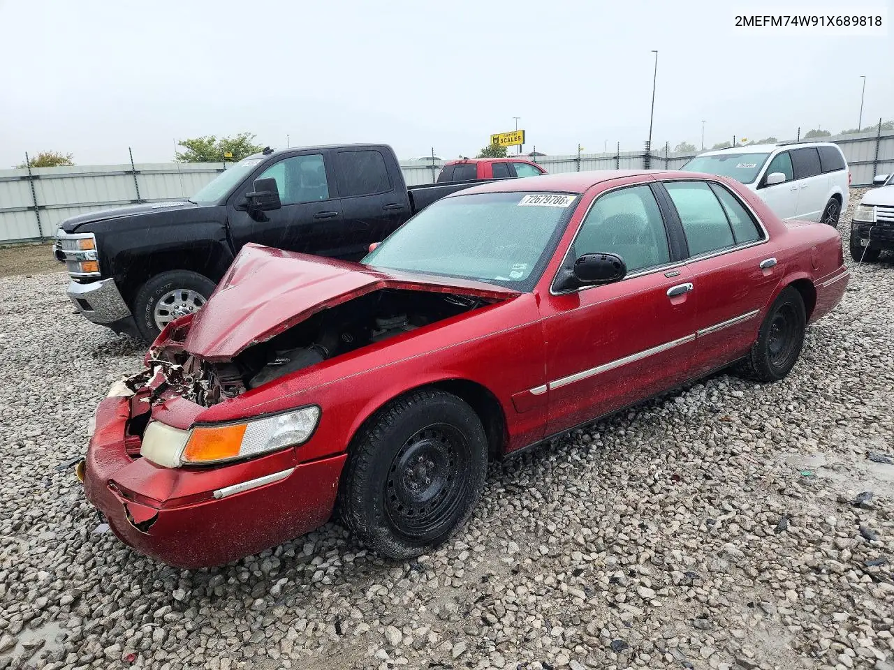 MERCURY GRAND MARQUIS 2001, VIN 2MEFM74W91X689818