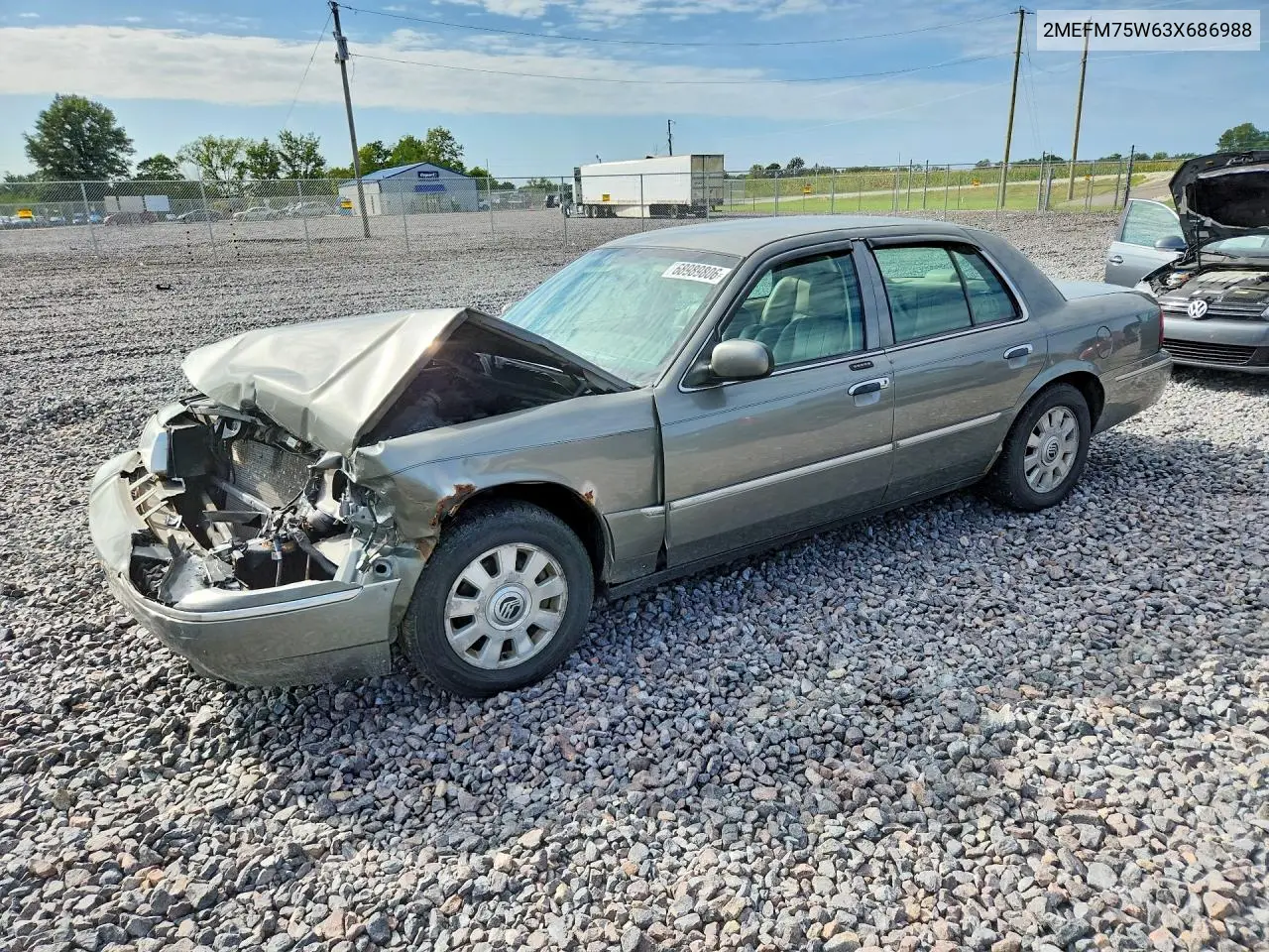 MERCURY GRAND MARQUIS 2003, VIN 2MEFM75W63X686988