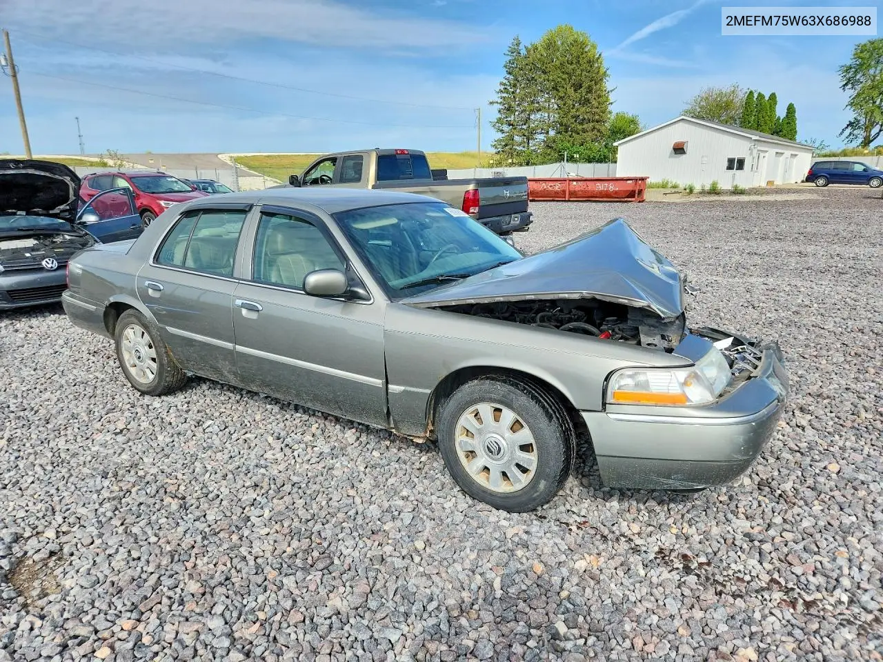 2003 MERCURY GRAND MARQUIS VIN 2MEFM75W63X686988 — фото 4