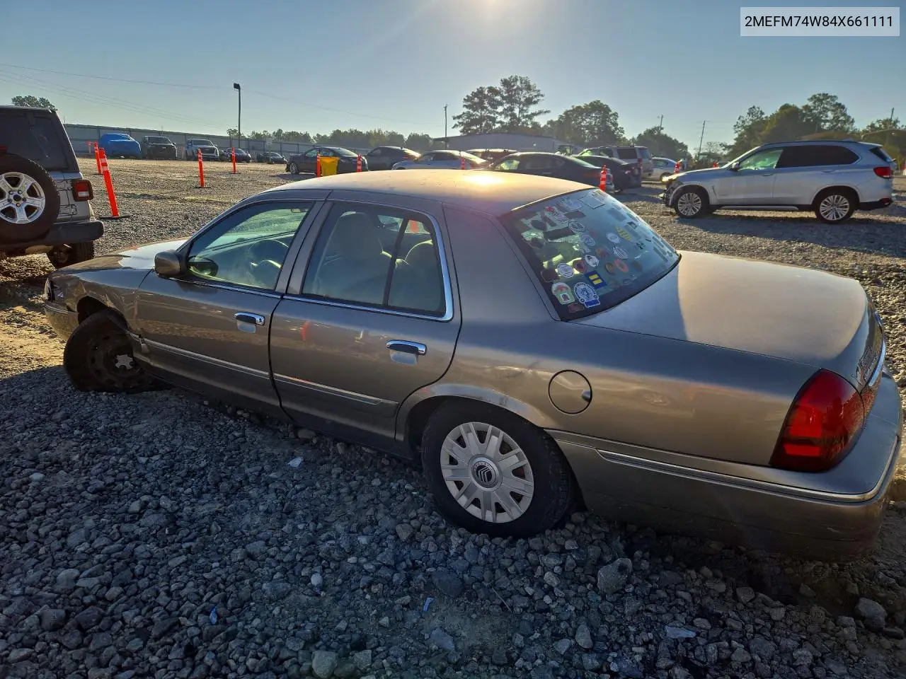 2004 MERCURY GRAND MARQUIS VIN 2MEFM74W84X661111 — фото 2
