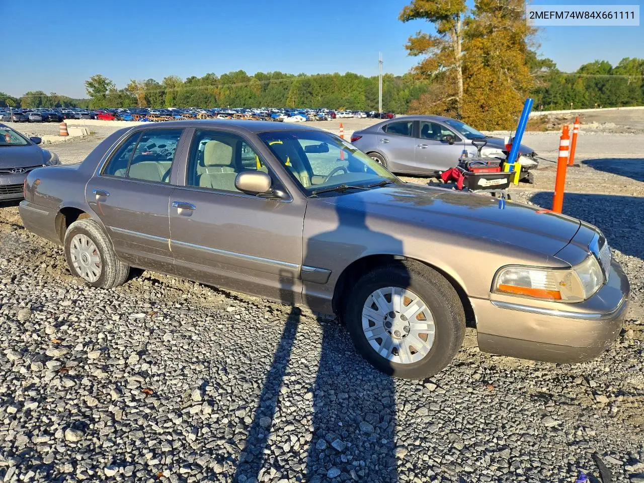 2004 MERCURY GRAND MARQUIS VIN 2MEFM74W84X661111 — фото 4