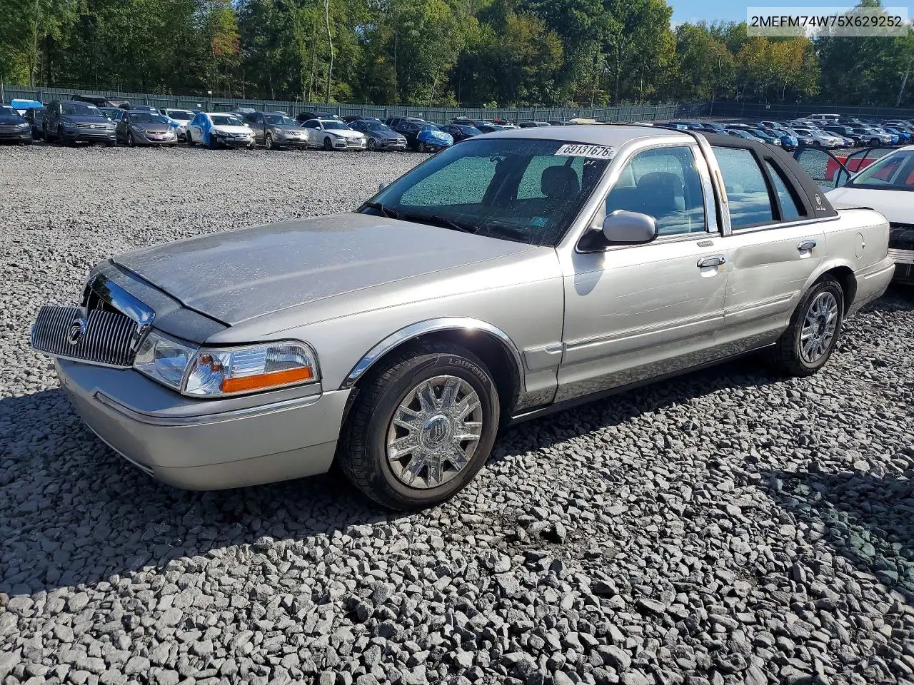 MERCURY GRAND MARQUIS 2005, VIN 2MEFM74W75X629252