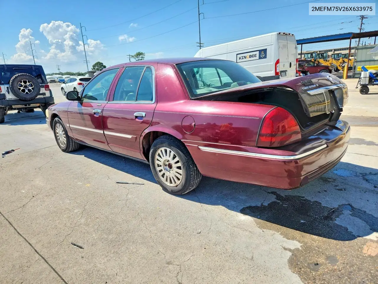 2006 MERCURY GRAND MARQUIS VIN 2MEFM75V26X633975 — фото 2