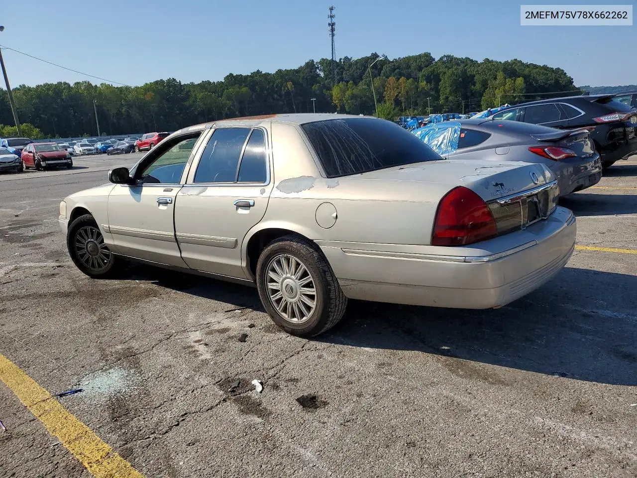 2008 MERCURY GRAND MARQUIS VIN 2MEFM75V78X662260 — фото 2