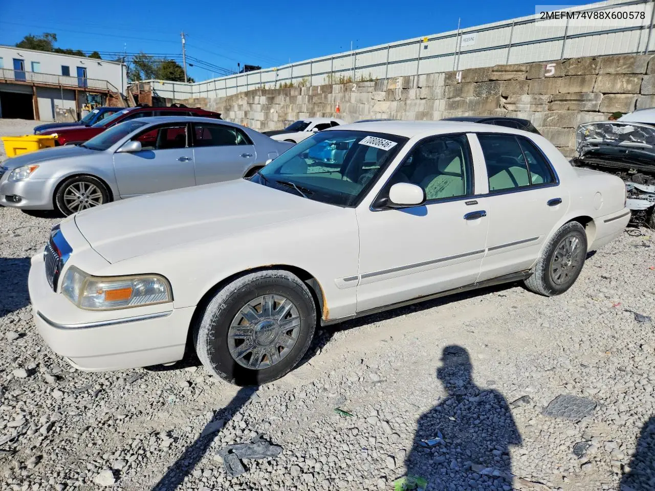 MERCURY GRAND MARQUIS 2008, VIN 2MEFM74V88X600578