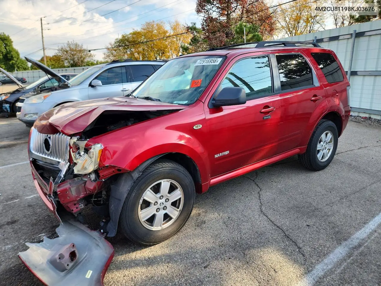 MERCURY MARINER 2008, VIN 4M2CU81198KJ03676
