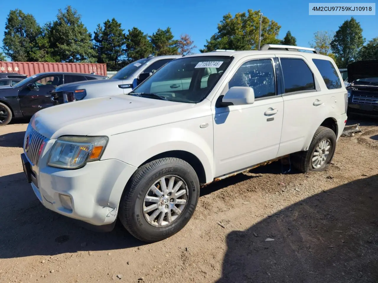 MERCURY MARINER 2009, VIN 4M2CU97759KJ10918