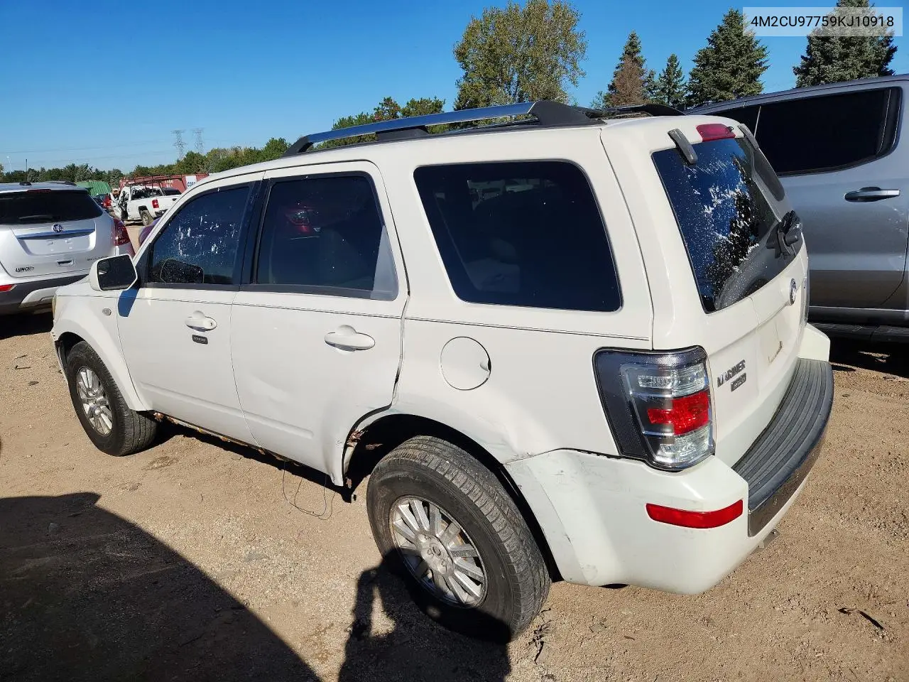 2009 MERCURY MARINER VIN 4M2CU97759KJ10918 — фото 2