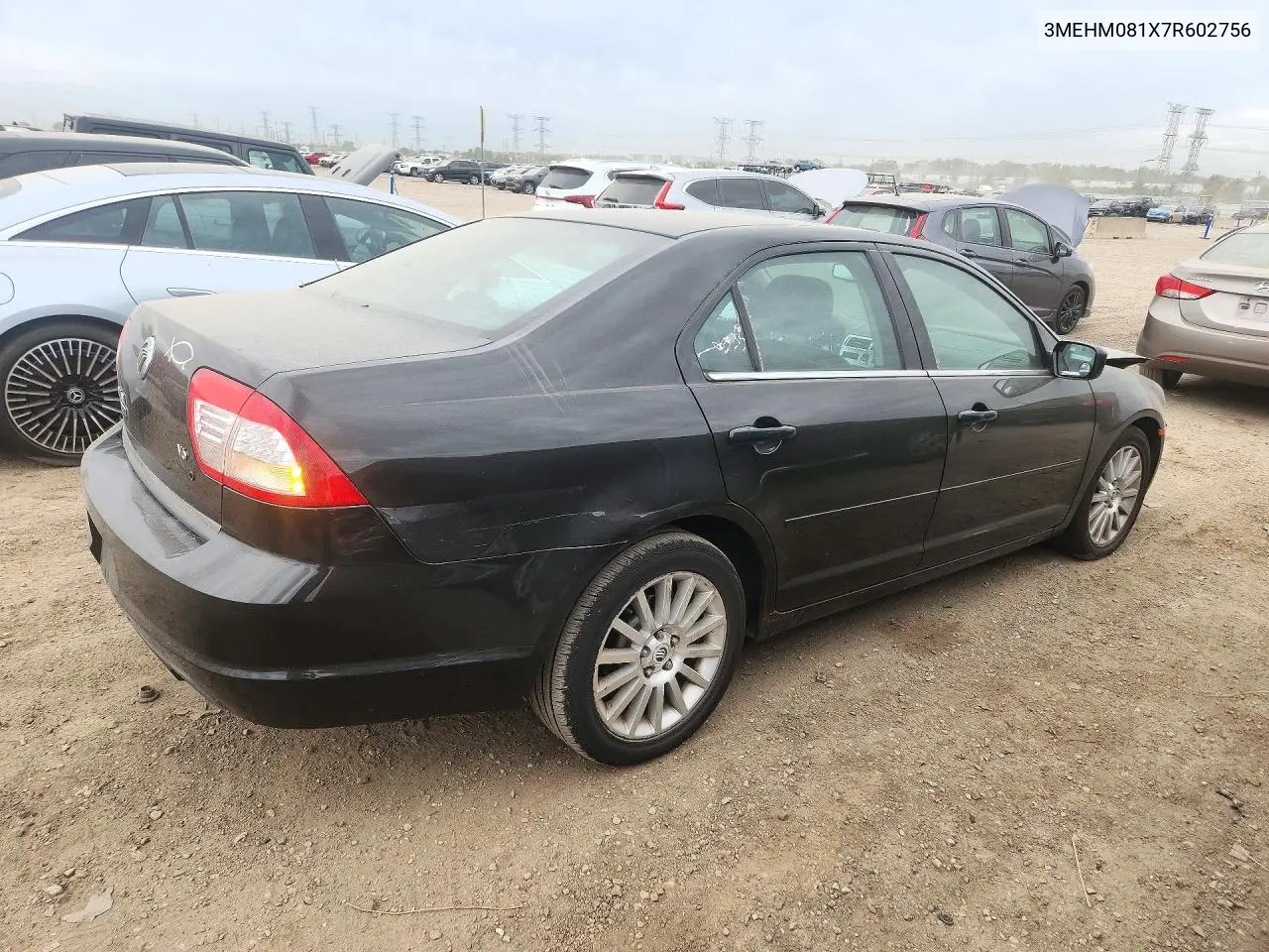 2007 MERCURY MILAN VIN 3MEHM081X7R602756 — фото 3