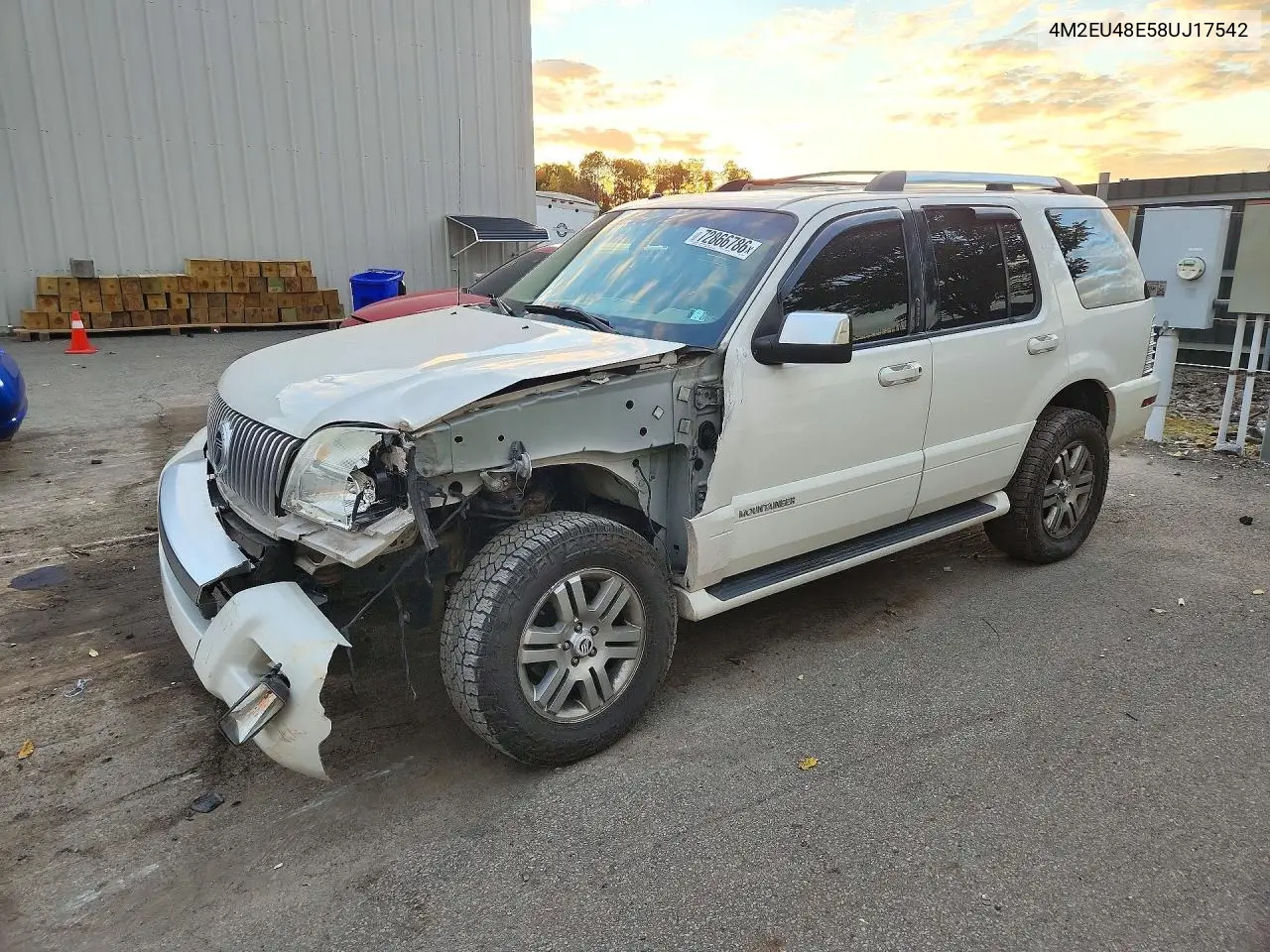MERCURY MOUNTAINEER 2008, VIN 4M2EU48E58UJ17542