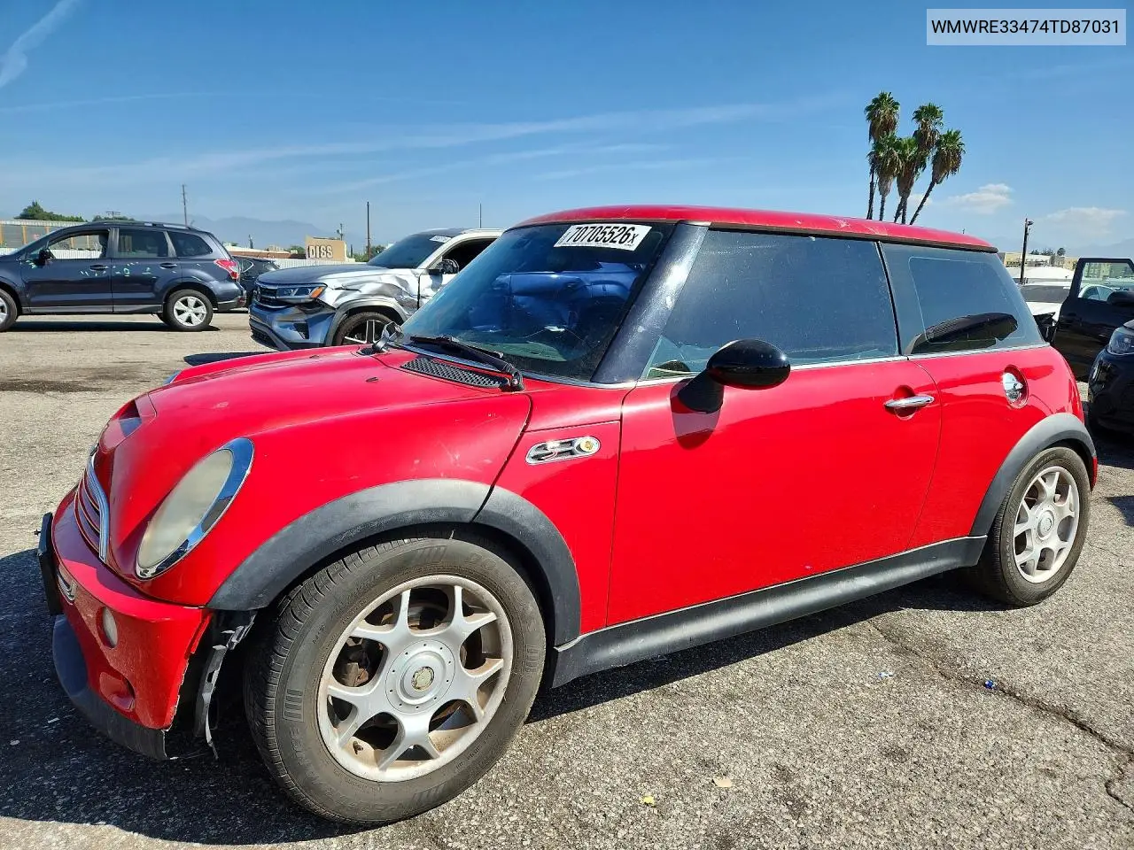 MINI COOPER 2004, VIN WMWRE33474TD87031