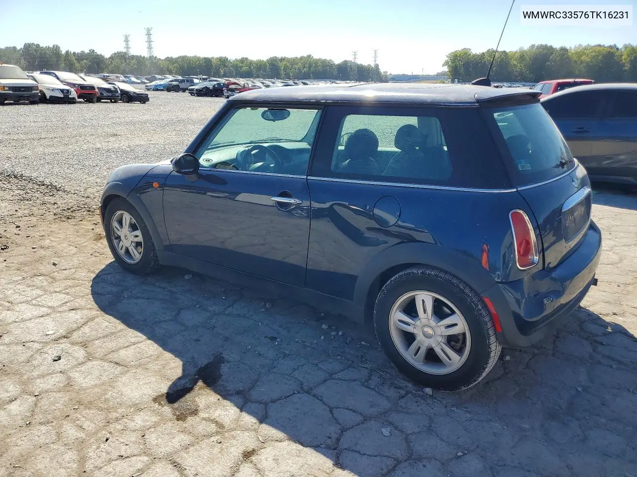 2006 MINI COOPER VIN WMWRC33576TK16231 — фото 2