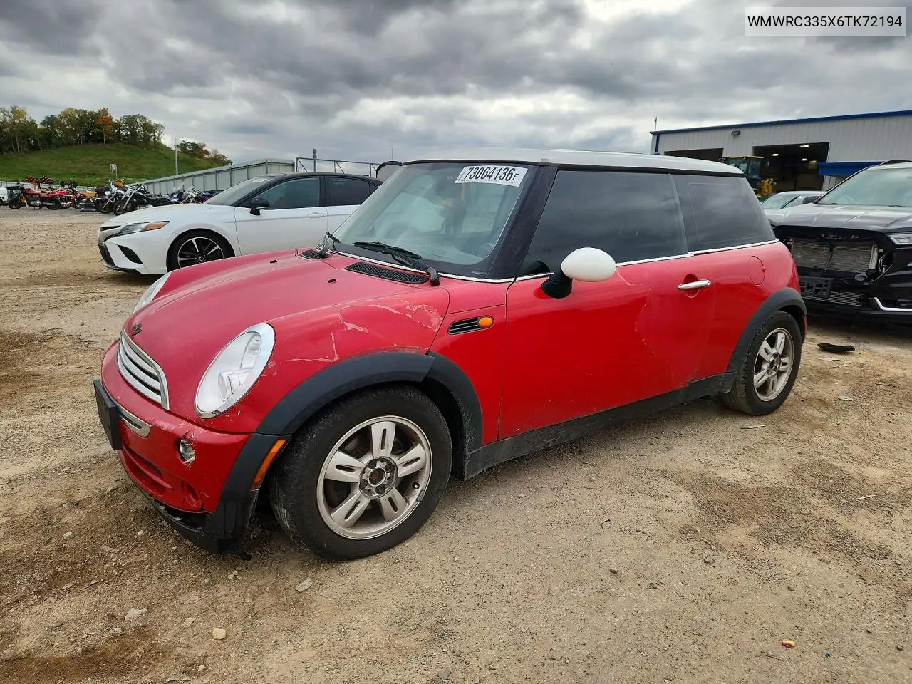 MINI COOPER 2006, VIN WMWRC335X6TK72194