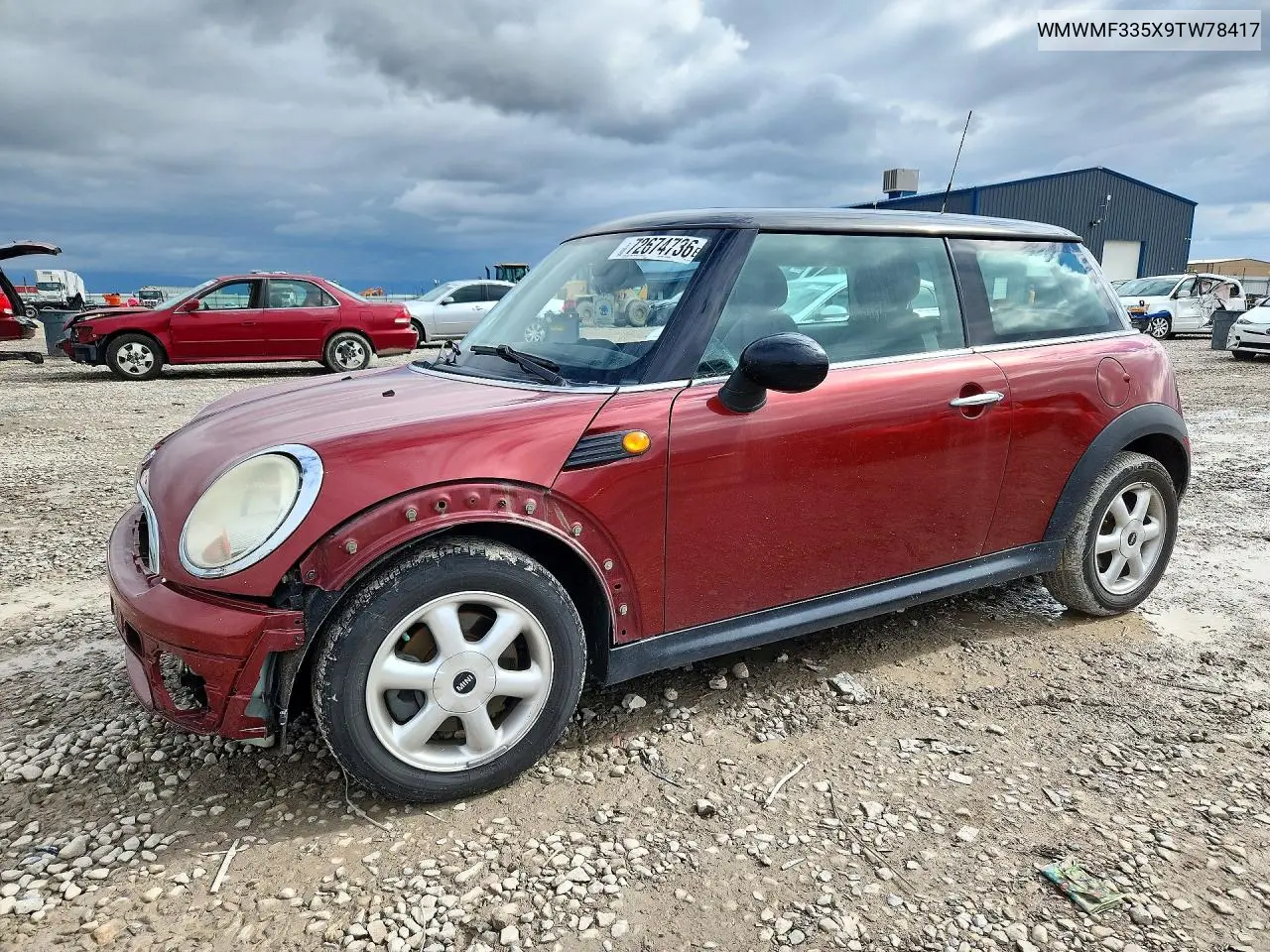 MINI COOPER 2009, VIN WMWMF335X9TW78417