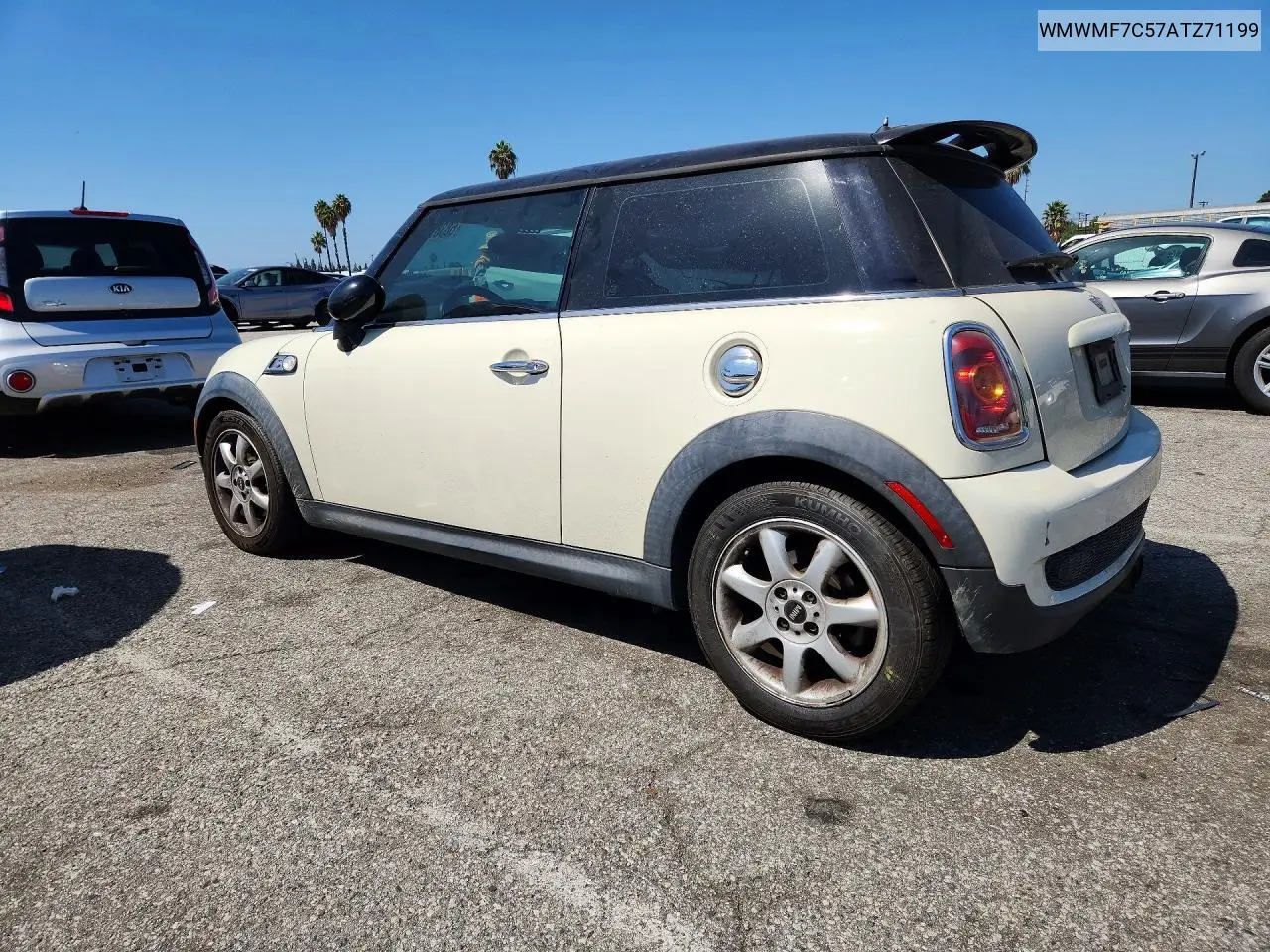 2010 MINI COOPER VIN WMWMF7C57ATZ71199 — фото 2
