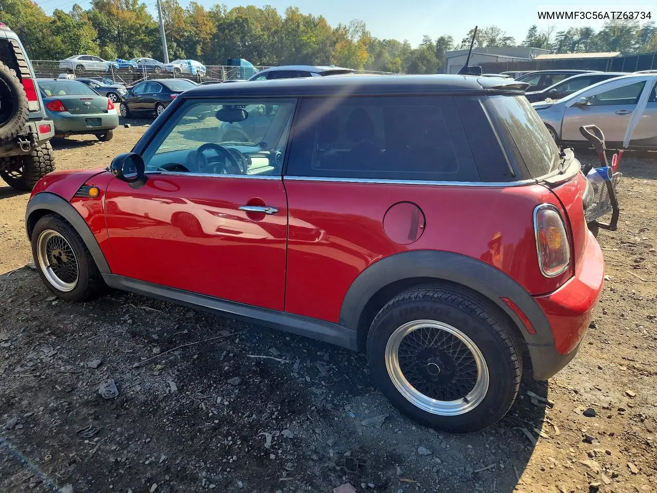 2010 MINI COOPER VIN WMWMF3C56ATZ63734 — фото 2