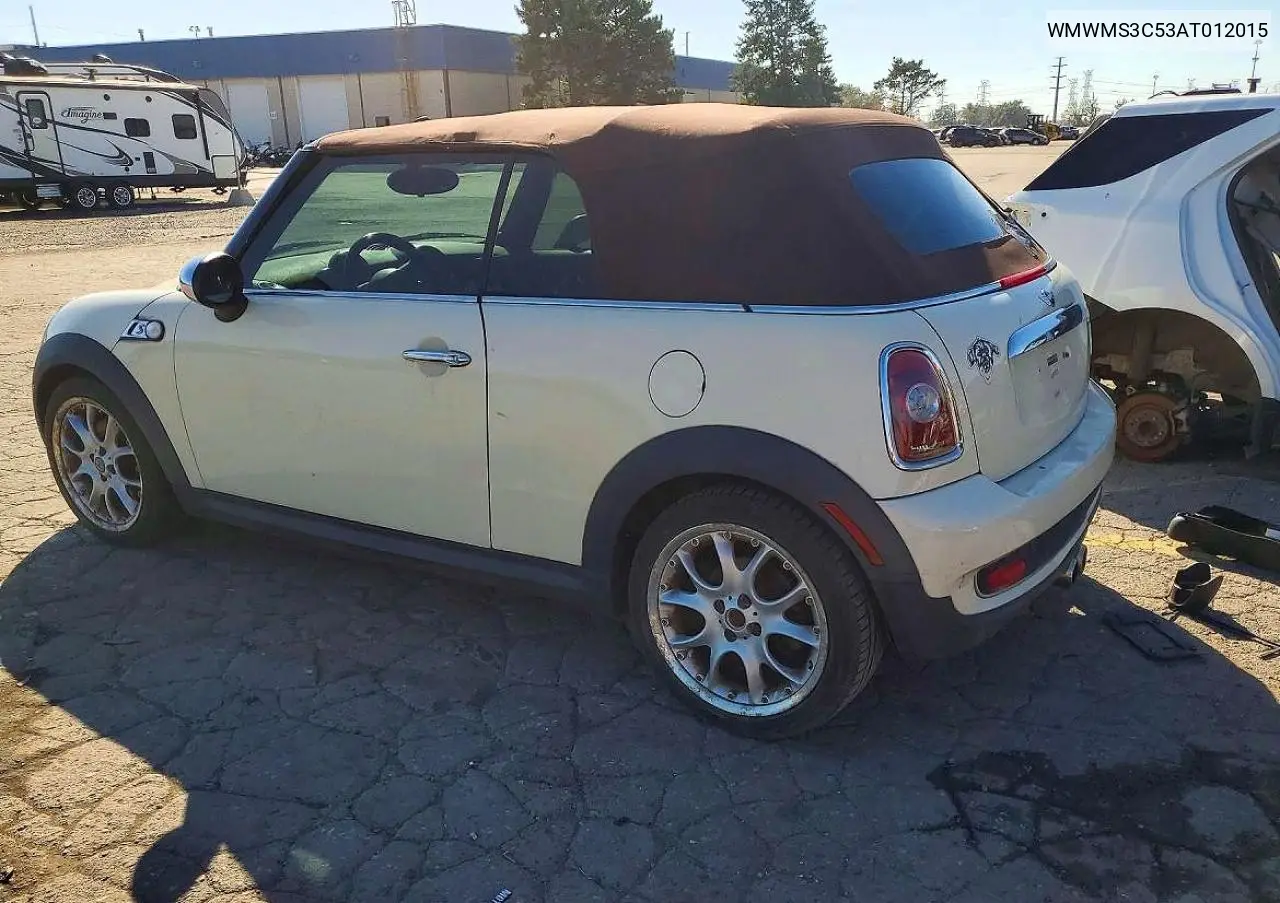 2010 MINI COOPER VIN WMWMS3C53AT012015 — фото 2