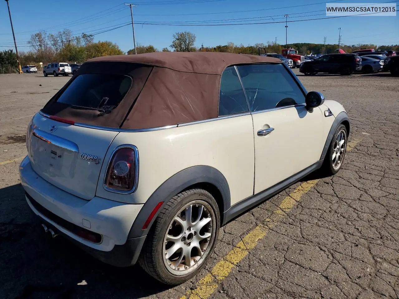 2010 MINI COOPER VIN WMWMS3C53AT012015 — фото 3