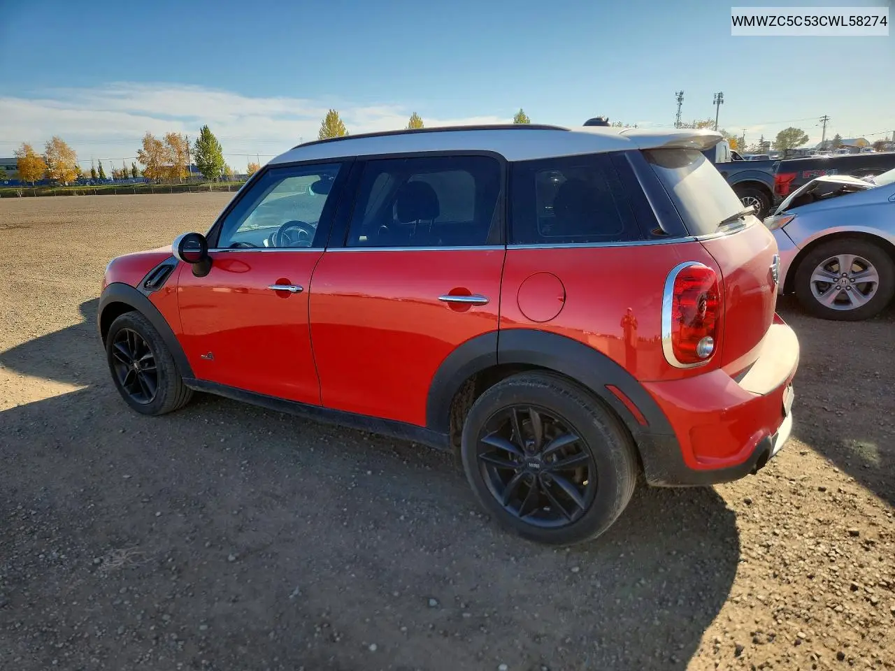 2012 MINI COOPER VIN WMWZC5C53CWL58274 — фото 2