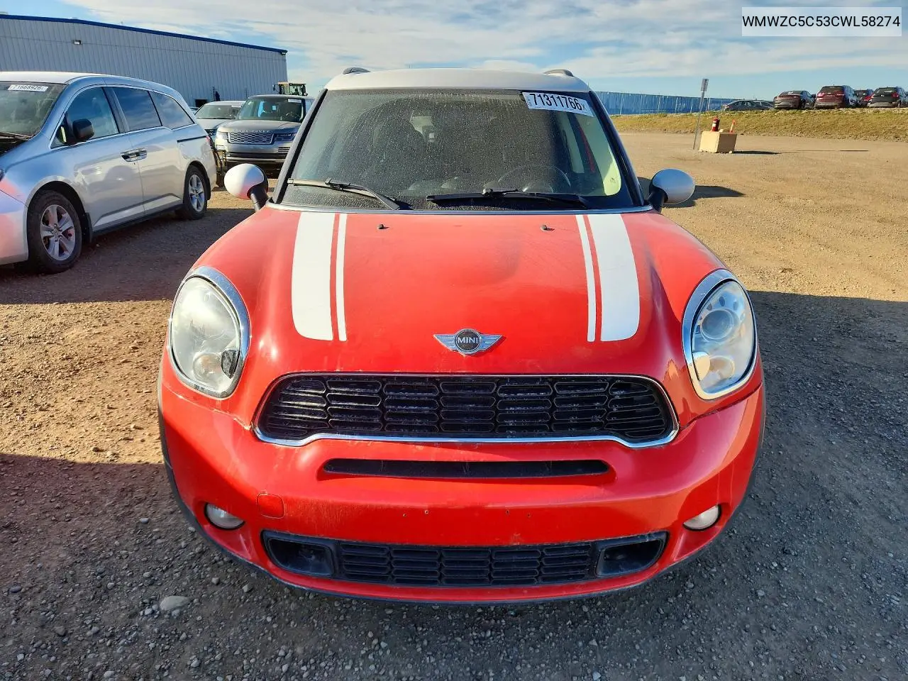 2012 MINI COOPER VIN WMWZC5C53CWL58274 — фото 5