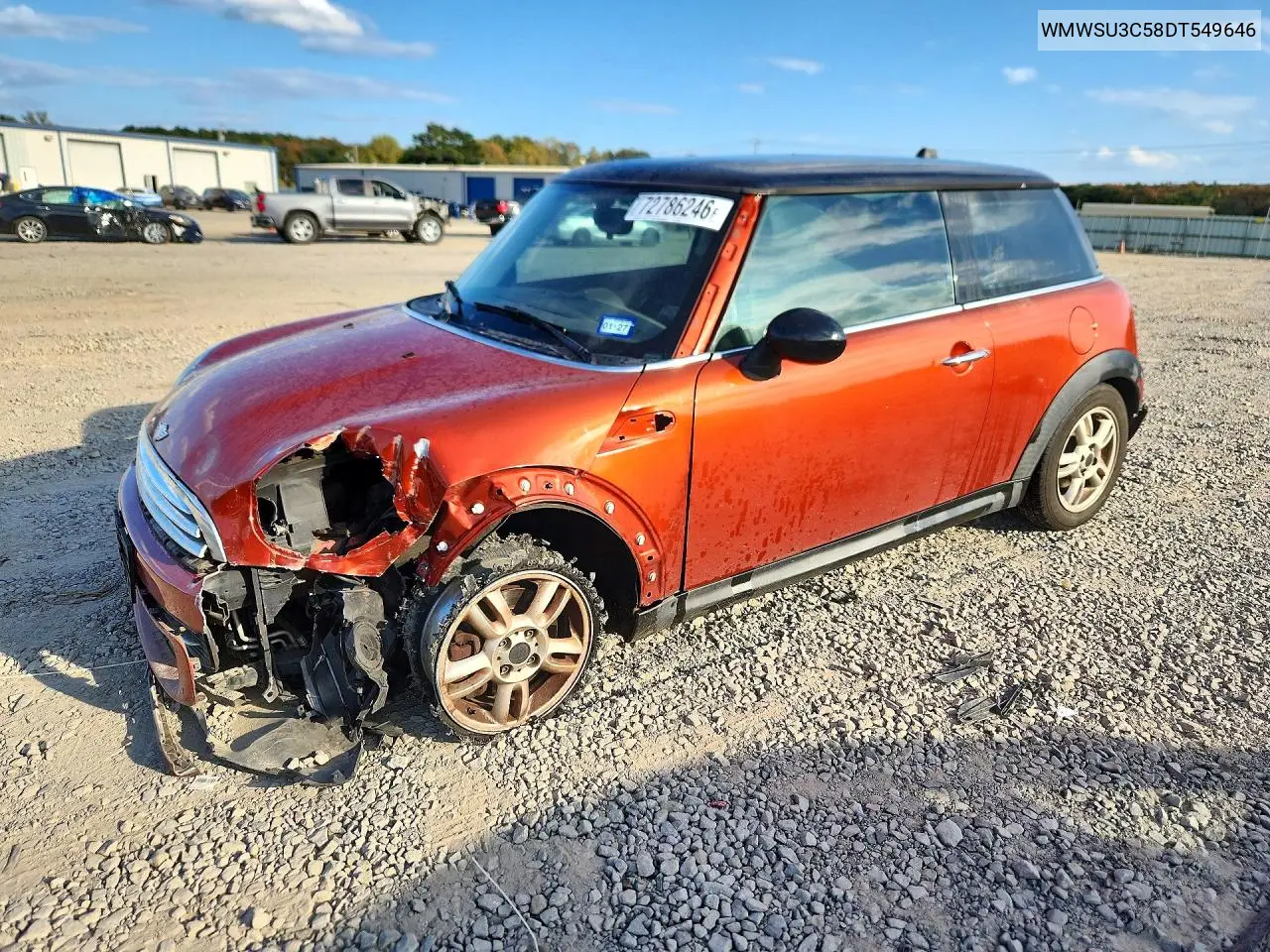 MINI COOPER 2013, VIN WMWSU3C58DT549646