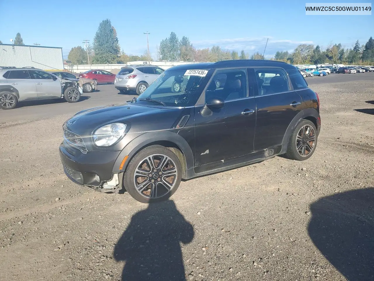 MINI COOPER 2016, VIN WMWZC5C50GWU01149