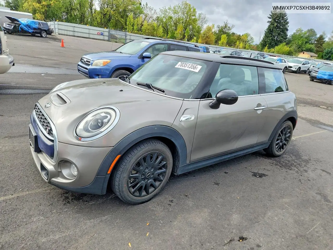 MINI COOPER 2017, VIN WMWXP7C5XH3B49892