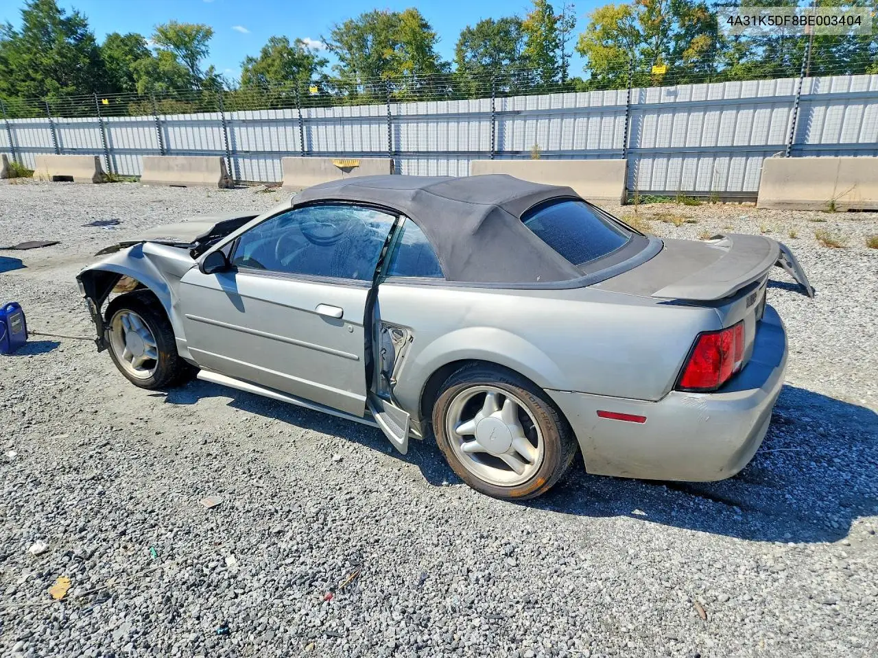 2011 MITSUBISHI ECLIPSE VIN 4A31K5DF8BE003404 — фото 2