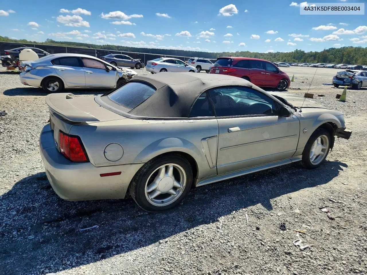 2011 MITSUBISHI ECLIPSE VIN 4A31K5DF8BE003404 — фото 3