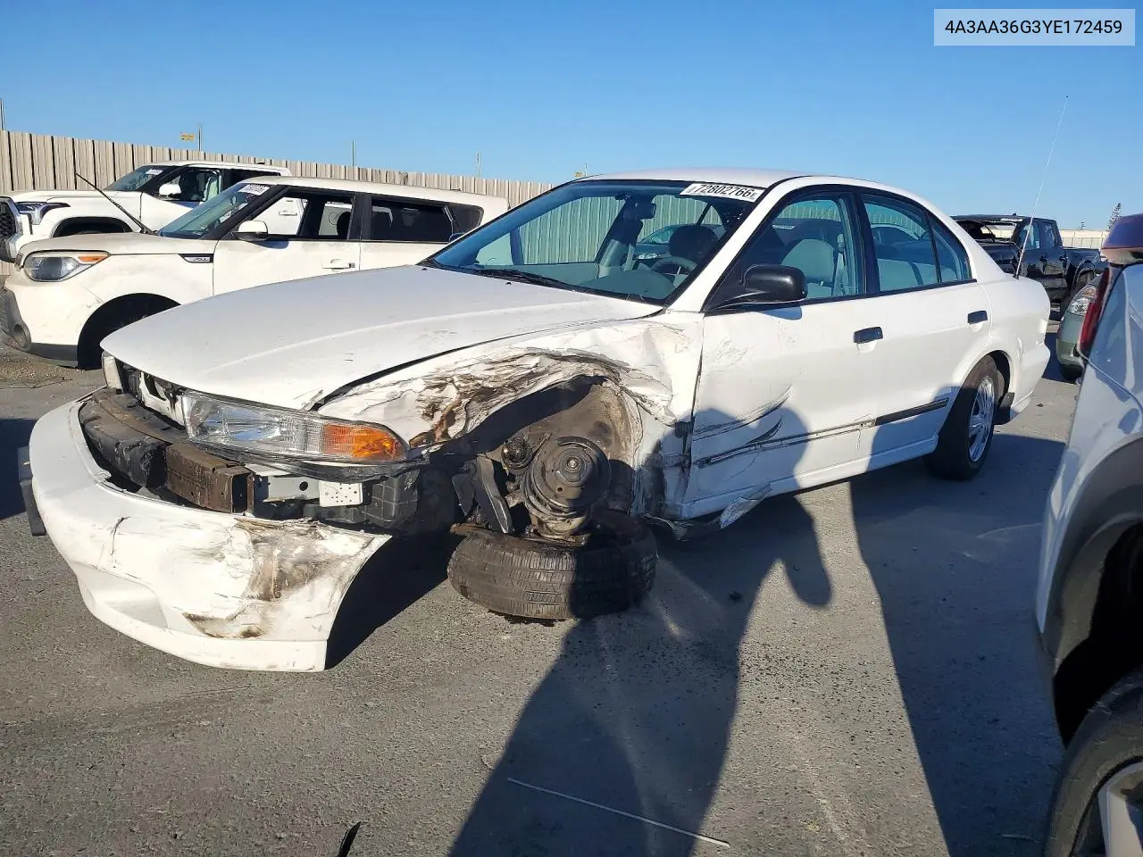 MITSUBISHI GALANT 2000, VIN 4A3AA36G3YE172459