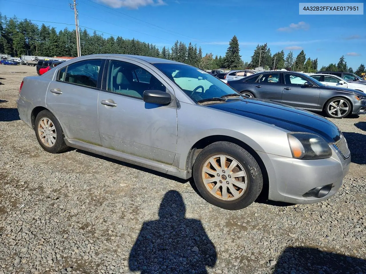 2010 MITSUBISHI GALANT VIN 4A32B2FFXAE017951 — фото 4
