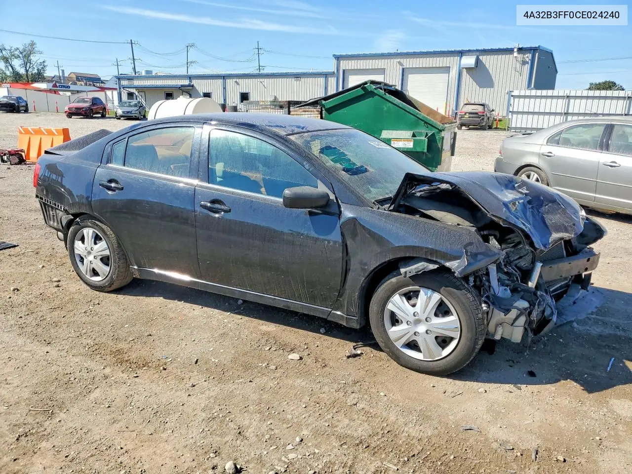 2012 MITSUBISHI GALANT VIN 4A32B3FF0CE024240 — фото 4