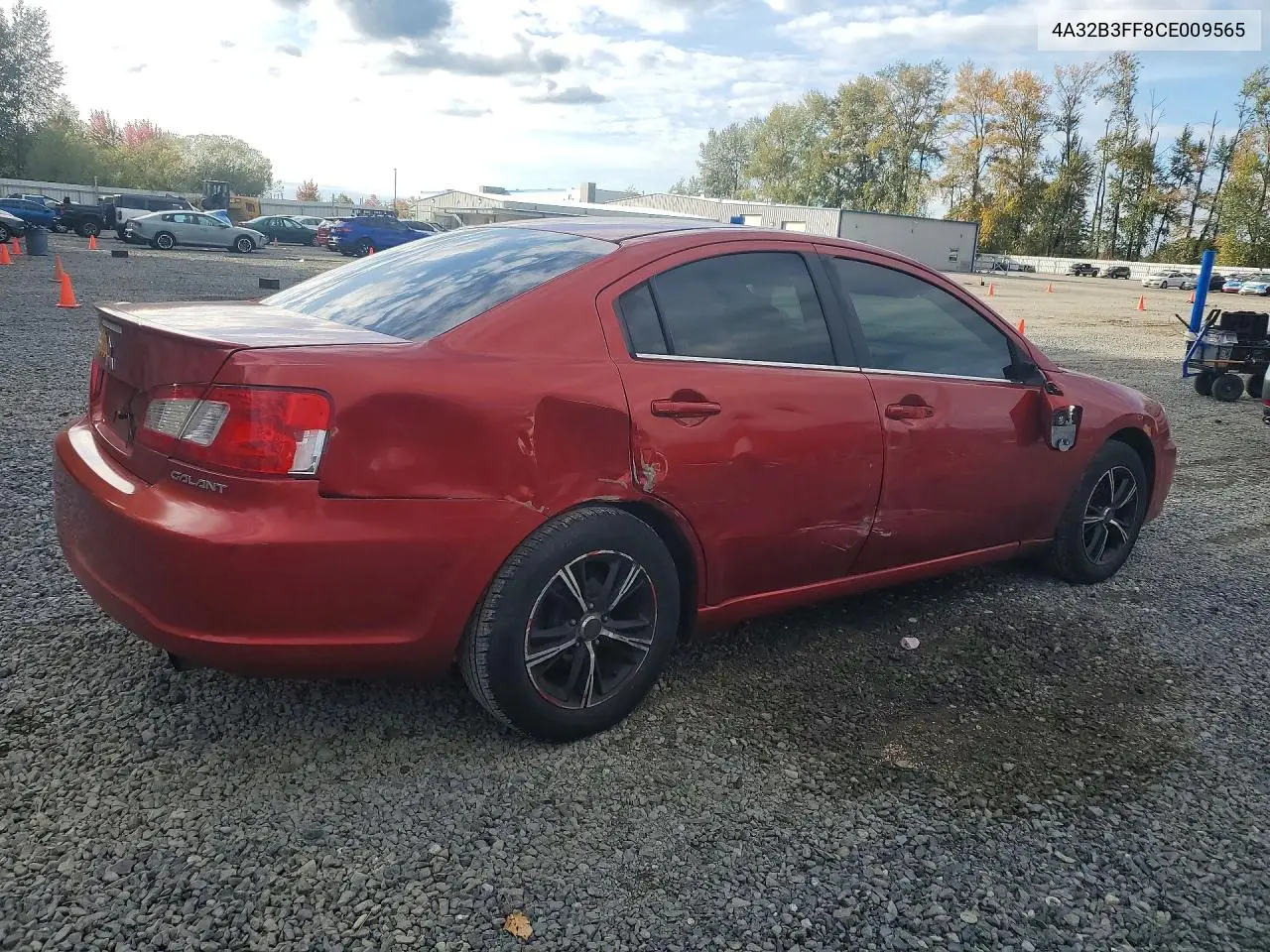 2012 MITSUBISHI GALANT VIN 4A32B3FF8CE009565 — фото 3