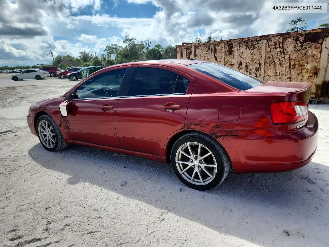 2012 MITSUBISHI GALANT VIN 4A32B3FF9CE011440 — фото 2