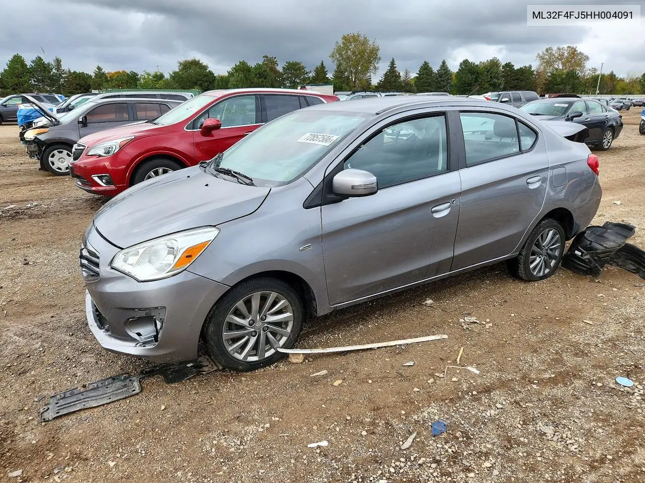 MITSUBISHI MIRAGE 2017, VIN ML32F4FJ5HH004091